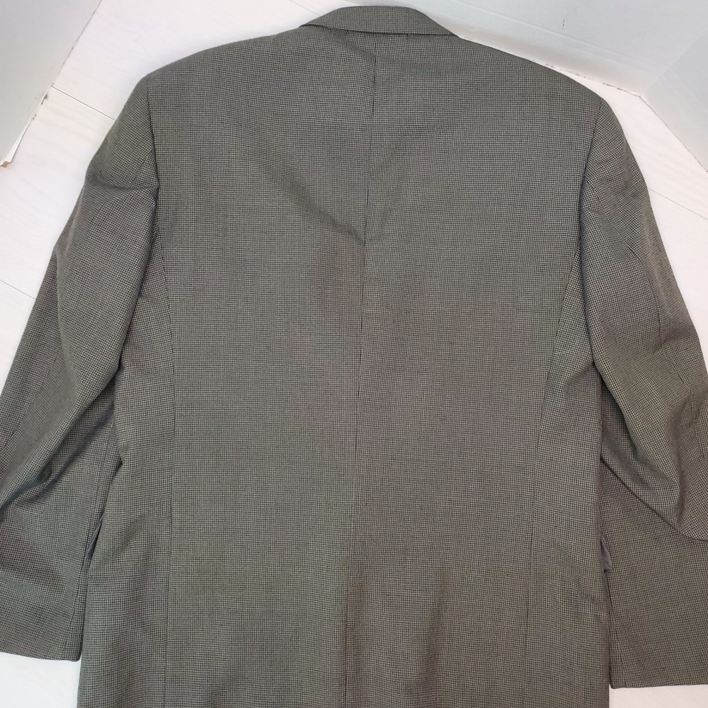 di Marabelli Mens 42R Blazer 80s Core Olive Green Wool Blend Houndstooth Retro - Picture 13 of 14